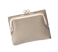 ZYMIADOU Cartera de piel sintética para mujer, con bolsillo para monedas y ventana transparente para cambiar tarjetas de crédito, cartera de cuero para mujer, Gray, Mass Beauty