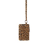 ZYMIADOU Cartera de viaje para el cuello, bolsa de hombro, regalos para mujeres, bolso de hombro, organizador de lápiz labial, bolsa de viaje, Estampado de leopardo marrón, One Size