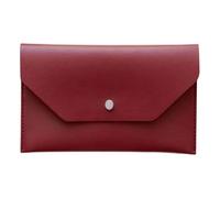 ZYMIADOU Cartera multifuncional de cuero para dinero en efectivo, organizador de tarjetas de visita, soporte para dinero para mujeres y hombres, oficina y viajes, funda profesional para tarjetas, rojo