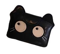 ZYMIADOU Cartera multiusos con diseño de gatos retro para tarjetas de crédito y dinero de papel, ligera, de piel sintética, Black, Mass Beauty