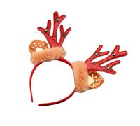 ZYMIADOU Diadema peluda para fotos, divertida diadema de fiesta, campanas de karaoke, aro de pelo, cuernos de Navidad, disfraz de reno