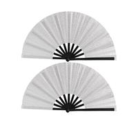ZYMIADOU Durabilidad brillante ventilador de mano portabilidad plegable KungFu para eventos de baile, vida nocturna, accesorios, diseño fácil de llevar, festival de música, purpurina