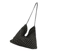 ZYMIADOU Elegante bolso de hombro de lona para mujeres y niñas, bolso de mano con lazo de gran capacidad, bolso cruzado para el trabajo o el ocio, Black, One Size