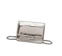 ZYMIADOU Elegante bolso de hombro de piel sintética cruzado, bolso de noche para oficina, compras o eventos sociales, con correa de cadena, accesorios para mujer, Silver, One Size