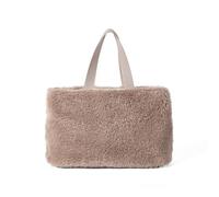ZYMIADOU Elegante bolso grande con asa superior para mujer, suave y peludo, espacioso hombro para viajes, ligero hombro de viaje, albaricoque, One Size