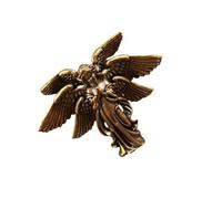 ZYMIADOU Escultura multiusos de latón angelado, adorno de seis alas, perfecto para decoración de escritorio y sala de estar, protección inspiradora, decoración de paz