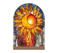 ZYMIADOU Estatua de acrílico católica de pie para escritorio, para compañerismo de fe en entornos de oficina, escuela, exhibición estable para uso diario