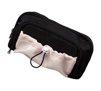 ZYMIADOU Estuche multicapa de gran capacidad, estuche estético para bolígrafos, suministros de oficina para estudiantes, almacenamiento de gran capacidad, bolsa estética, Black, Mass Beauty