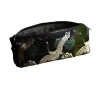 ZYMIADOU Estuche para lápices bordado floral envejecido, gran capacidad, bolsas de tela de lino y algodón, bolsa organizadora para estudiantes, bolsas de tela china tradicional, e