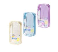 ZYMIADOU Estuche transparente resistente al agua, ligero, organizador portátil para bolígrafos, para estudiantes, oficina, profesional, con cremallera, para artículos esenciales escolares, a