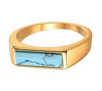 ZYMIADOU Everyday Wear - Anillos de declaración de turquesa reforzados, con textura mineral natural, 0,3 mm, tolerancia de tamaño, turquesa natural, talla única, como se describe, como se describe