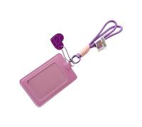 ZYMIADOU Funda protectora ligera de poliuretano para tarjetas de crédito, con cordón para eventos, coleccionistas, ventilador portátil, expositor de mercancías, Purple, Mass Beauty
