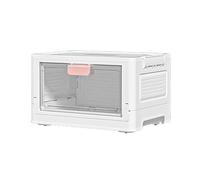 ZYMIADOU Gabinete de almacenamiento portátil de doble puerta con organizador de libros, caja apilable para pequeños apartamentos y dormitorios, organizador de dormitorio estudiantil