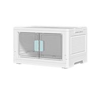 ZYMIADOU Gabinete de almacenamiento portátil de doble puerta con organizador de libros, caja apilable para pequeños apartamentos y dormitorios, organizador de dormitorio estudiantil