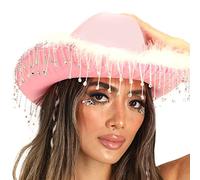 ZYMIADOU Gorras de vaquero con diamantes de imitación brillantes para actuaciones escénicas, club nocturno, sombreros de vaquera para mujer, occidental