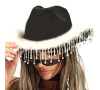 ZYMIADOU Gorras de vaquero con diamantes de imitación brillantes para actuaciones escénicas, club nocturno, sombreros de vaquera para mujer, occidental