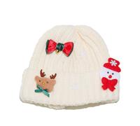 ZYMIADOU Gorras suaves y elásticas de Navidad sin alas, gruesas, cálidas, para fiestas, uso casual, con parches de Papá Noel, festival, calle, fiesta, accesorio