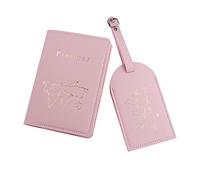 ZYMIADOU Hot Stamping The World Map - Funda para pasaporte de viaje con soporte para etiquetas de equipaje, organizador de pasaporte de viaje para hombre, b, Mass Beauty