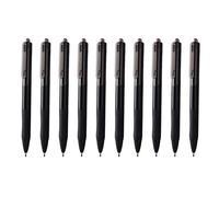 ZYMIADOU Juego de 10 bolígrafos retráctiles de gel de 0,5 mm, color negro neutro, escritura suave, suministros escolares y de oficina