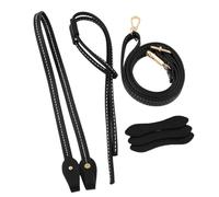 ZYMIADOU Kit de correas ajustables de cuerda de repuesto para bolsas de mimbre hechas a mano, de piel sintética, con asa de mano, juego de reparación de bolsas, Black, One Size