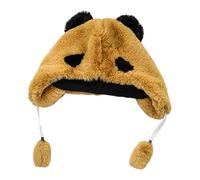 ZYMIADOU Lindo sombrero Lei Feng con cordones de orejas de panda a prueba de frío para protección, gorros para invierno, uso diario, mañana, sombrero de felpa para adultos, niños, hombres, mujeres