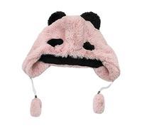 ZYMIADOU Lindo sombrero Lei Feng con cordones de orejas de panda a prueba de frío para protección, gorros para invierno, uso diario, mañana, sombrero de felpa para adultos, niños, hombres, mujeres