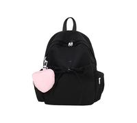 ZYMIADOU Mochilas simples y encantadoras para mujeres y niñas, mochilas de viaje, mochila informal para laptop, universidad, escuela secundaria, bolsa preparatoria, Black