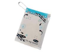 ZYMIADOU Moderna cartera transparente de PVC - 7,6 cm con cremallera para tarjetas de crédito, fotos y artículos esenciales de viaje (práctico protector de tarjetas transparente coreano, Blue, Mass