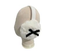 ZYMIADOU Orejeras plegables de felpa para mujer, calentadores de lazo, fundas protectoras peludas para clima frío, para actividades al aire libre, orejeras cálidas, blanco, Talla única