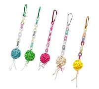 ZYMIADOU Pelota colorida de juguete para jaula de pájaros, tiras de papel para colgar, para estimulación intelectual y molienda de picos, entretenimiento seguro para pájaros