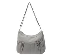 ZYMIADOU Práctico y elegante bolso cruzado de nailon plisado de gran capacidad para el trabajo o viajes, Gray, One Size