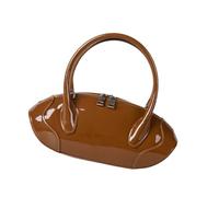 ZYMIADOU Sofisticado bolso cruzado de piel sintética brillante para mujer con correa ajustable, bolso de hombro para uso diario, bolso de mano de piel sintética, Brown, One Size