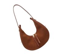ZYMIADOU Sofisticado bolso de hombro con detalle de cremallera para mujer, bolso de mano retro para múltiples ocasiones, bolso de invierno, Brown, One Size