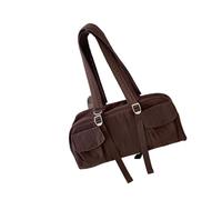 ZYMIADOU Sofisticado bolso de hombro para mujer, bolso de hombro profesional coreano, bolso de mano de nailon de gran capacidad para uso diario, café, One Size
