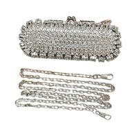 ZYMIADOU Sofisticado bolso de mano decorado con diamantes de imitación, bolso de hombro, bolso de noche informal para mujeres de moda en celebraciones, bolso cruzado con cadena, estilo 6, One Size