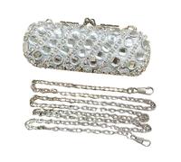 ZYMIADOU Sofisticado bolso de mano decorado con diamantes de imitación, bolso de hombro, bolso de noche informal para mujeres de moda en celebraciones, bolso cruzado con cadena, estilo 2, One Size