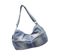 ZYMIADOU Sofisticado bolso de mezclilla para personas de moda, casual, bolso cruzado adecuado para varias ocasiones, accesorios de trabajadores de oficina, azul claro, One Size