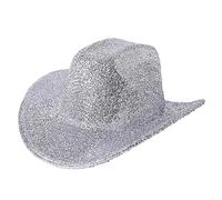 ZYMIADOU Sombrero de vaquero de oropeles para fiesta de graduación para mujer, modelo occidental, para hombre adulto, fiesta de graduación, sombreros de fieltro para hombres y hombres, fieltro con