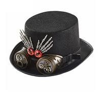 ZYMIADOU Sombreros Steampunk para hombre con gafas, sombrero de viajero del tiempo, accesorios de Halloween Steampunk