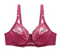 ZYMIADOU Sujetador de encaje de cobertura completa, brasier de lencería diaria, sujetadores de encaje floral, sin relleno, copas con aros, regalo de lencería diaria, f, 90D