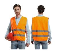 Zymjzbetic Chaleco de Seguridad Chaleco Reflectante de Seguridad Visibilidad, Amarillo y Naranja, 1 Pieza for Hombre Mujer(Orange)