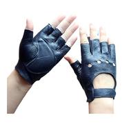 Zymjzbetic Guantes de conducir de cuero Guantes de cuero medio dedo for mujer, moda, for fitness, conducción, una sola capa, sin forro, huecos, cortos, for motociclismo(Color 10,6.5)