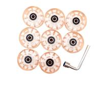 Zymjzbetic Ruedas for Patines, 8 Uds., Ruedas Flash iluminadas con 1 Llave for Patines, Accesorios for patinetas cuádruples para Patines(Pink)