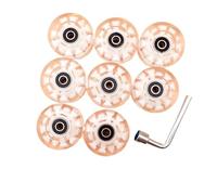 Zymjzbetic Ruedas for Patines, 8 Uds., Ruedas Flash iluminadas con 1 Llave for Patines, Accesorios for patinetas cuádruples para Patines(White)