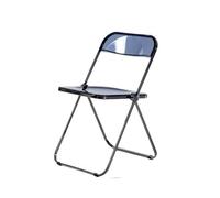 Zymjzbetic Silla Plegable Silla Plegable for el hogar, Respaldo Transparente, Taburete de plástico, Silla Comedor, Mesa y, Muebles, Cristal(Dack Blue)
