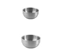 Zymjzbetic Tazón De Arroz Acero Inoxidable Doble Capa Dorado, Pequeño, For Uso Comercial, For Sopa Kimchi Para hornear, cocinar, ensaladas(SetA)