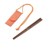 Zymoplas 1 par de palillos de viaje, vajilla de entrenamiento para mochileros, de Para madera para exteriores, de acero inoxidable, reutilizables, de bolsillo, palillos para cortar alimentos