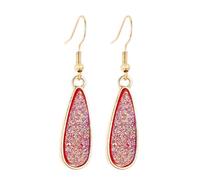 Zymoplas 1 par de pendientes colgantes, accesorios de joyería con forma de gota de agua con personalidad, suministro a juego de ropa, gota de oreja de aleación, Rojo