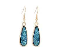 Zymoplas 1 par de pendientes colgantes, accesorios de joyería con forma de gota de agua con personalidad, suministro a juego de ropa, gota de oreja de aleación, Azul claro