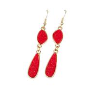 Zymoplas 1 par de pendientes colgantes, accesorios de joyería irregulares, regalos femeninos, decoraciones exquisitas para mujer, pendientes de aleación chapados en oreja, Rojo